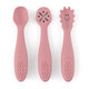 PETITE&MARS Set 3 ks silikónových tréningových lyžičiek Take&Match Dusty Rose 6m+
