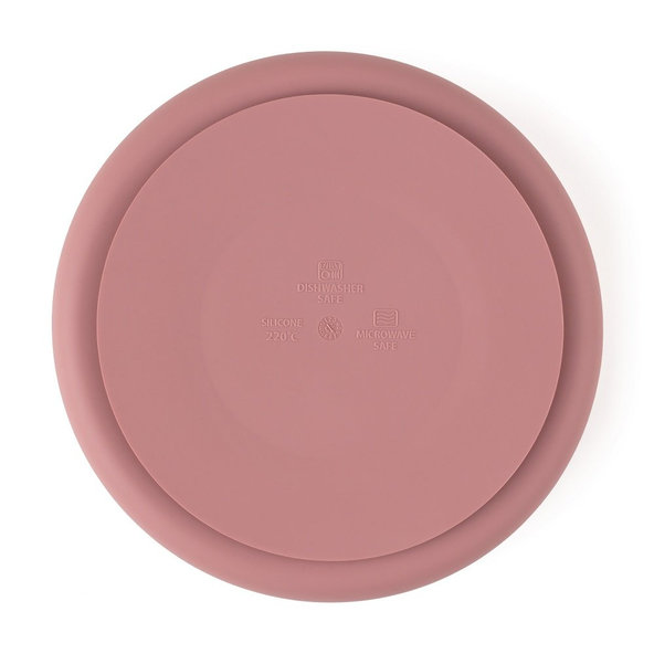 PETITE&MARS Tanierik silikónový deliaci okrúhly Take&Match Dusty Rose 6m+