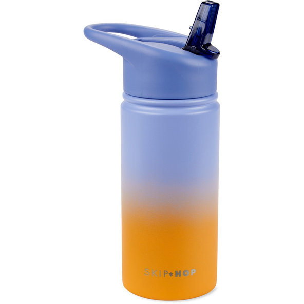 Skip Hop Wander nerezová fľaša so slamkou ombré blue