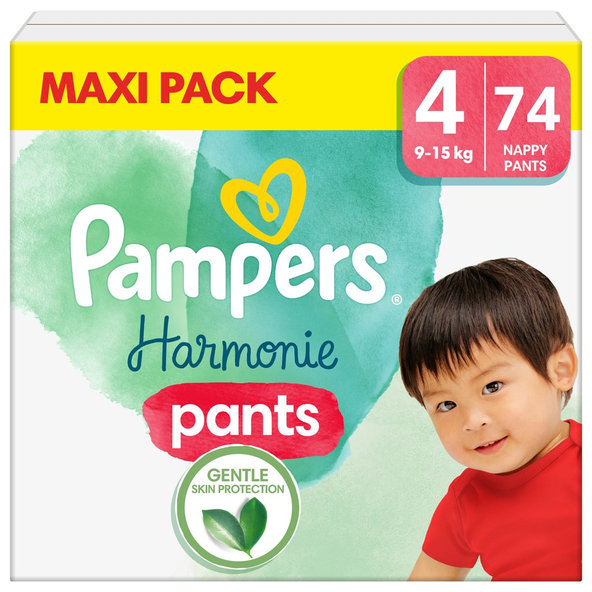 2x PAMPERS Nohavičky plienkové Harmonie Pants veľ. 4 (74 ks) 9-15 kg