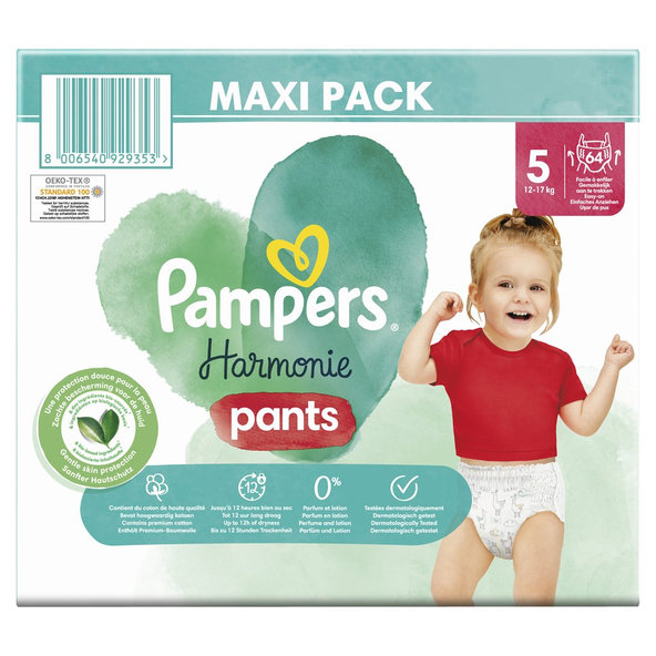 2x PAMPERS Nohavičky plienkové Harmonie Pants veľ. 5 (64 ks) 12-17 kg