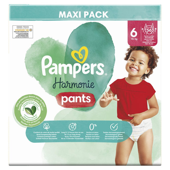 2x PAMPERS Nohavičky plienkové Harmonie Pants veľ. 6 (56 ks) 15+ kg