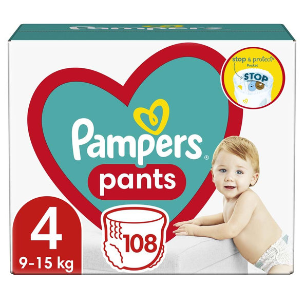 2x PAMPERS Pants Nohavičky plienkové jednorazové 4 (9-15 kg) 108 ks - MEGA PACK
