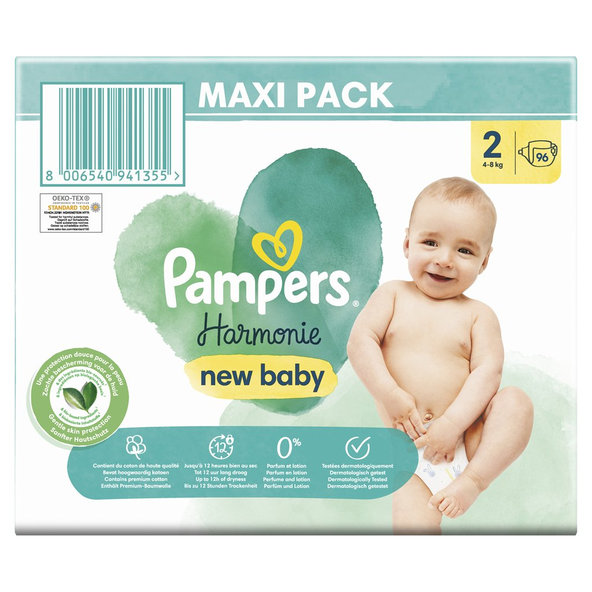 2x PAMPERS Plienky jednorázové Harmonie veľ. 2 (96 ks) 4-8 kg