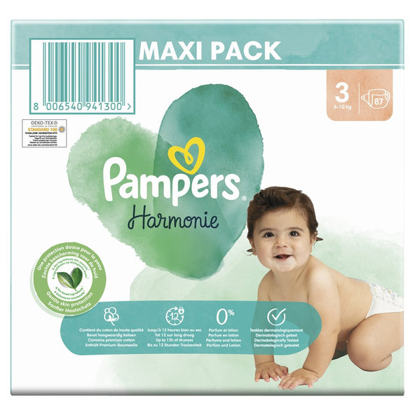 2x PAMPERS Plienky jednorázové Harmonie veľ. 3 (87 ks) 6-10 kg