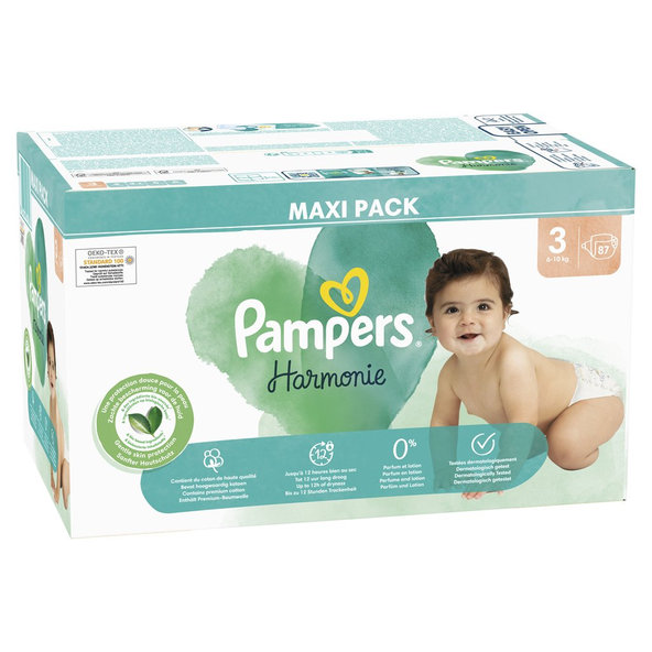 2x PAMPERS Plienky jednorázové Harmonie veľ. 3 (87 ks) 6-10 kg
