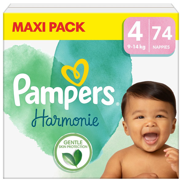 2x PAMPERS Plienky jednorázové Harmonie veľ. 4 (74 ks) 9-14 kg