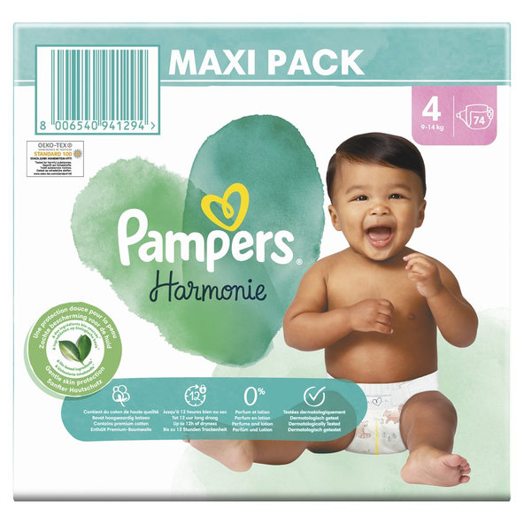2x PAMPERS Plienky jednorázové Harmonie veľ. 4 (74 ks) 9-14 kg