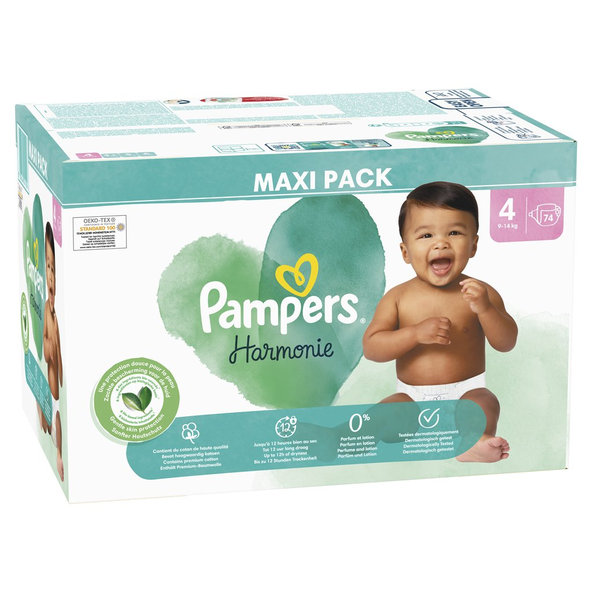 2x PAMPERS Plienky jednorázové Harmonie veľ. 4 (74 ks) 9-14 kg