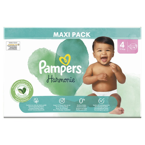 2x PAMPERS Plienky jednorázové Harmonie veľ. 4 (74 ks) 9-14 kg