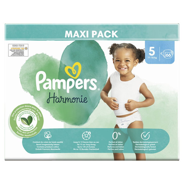 2x PAMPERS Plienky jednorázové Harmonie veľ. 5 (66 ks) 11-16 kg