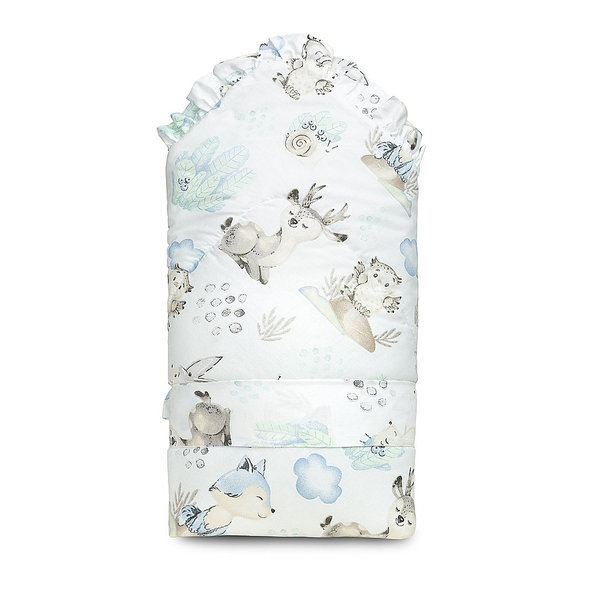 SENSILLO Zavinovačka s volánikom lesné zvieratká bavlna 75x75 cm