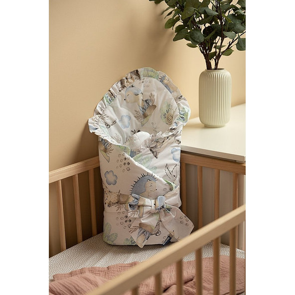 SENSILLO Zavinovačka s volánikom lesné zvieratká bavlna 75x75 cm