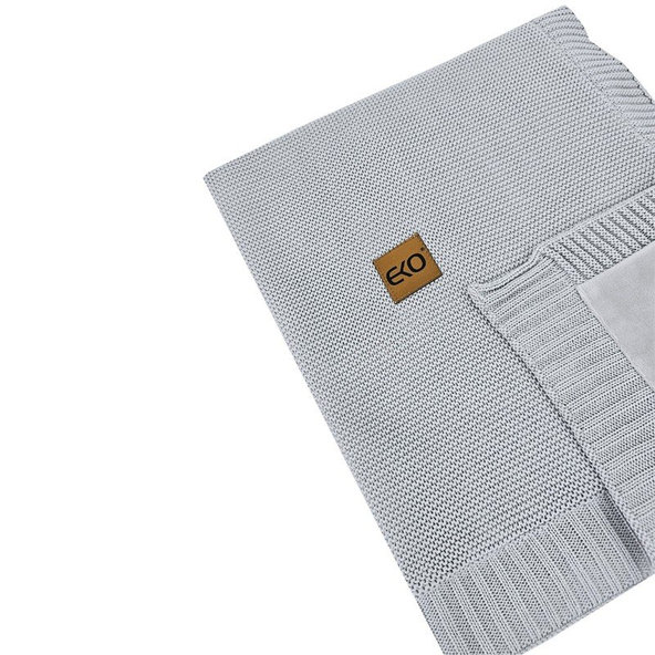 EKO Deka bambusová s kožušinovou podšívkou Grey 100x80 cm