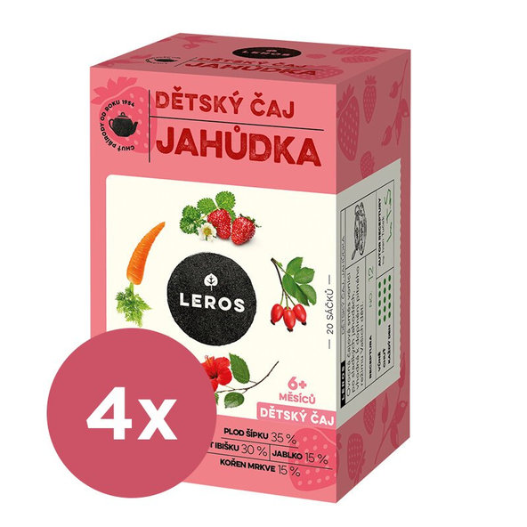 4x LEROS Čaj detská Jahôdka 20x2g