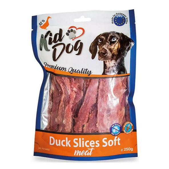 Maškrta pre psy KID DOG mäkký kačací plátok 250g