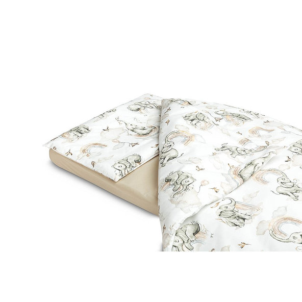 SENSILLO Bielizeň posteľná 3-dielna sloník Beige bavlna 120x60 cm