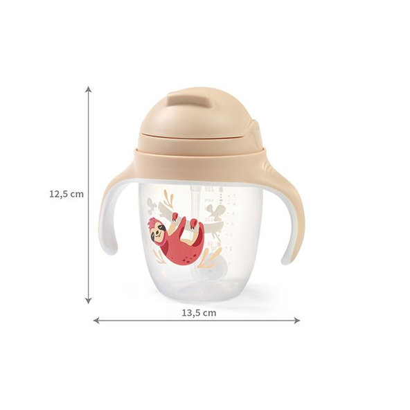 BABYONO Hrnček učiaci so slamkou Leňochod 6m+