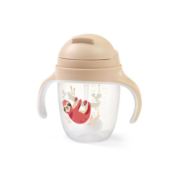 BABYONO Hrnček učiaci so slamkou Leňochod 6m+