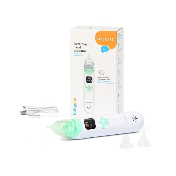 BABYONO Odsávačka nosných hlienov elektronická USB nabíjanie