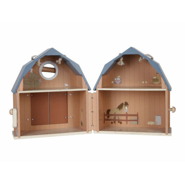 LITTLE DUTCH Domček pre bábiky drevený prenosný Farma