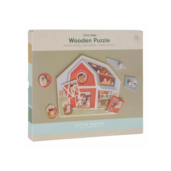 LITTLE DUTCH Puzzle vkladacie drevené Farma