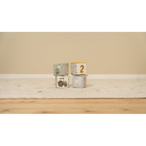 LITTLE DUTCH Sada plyšových kociek Farma