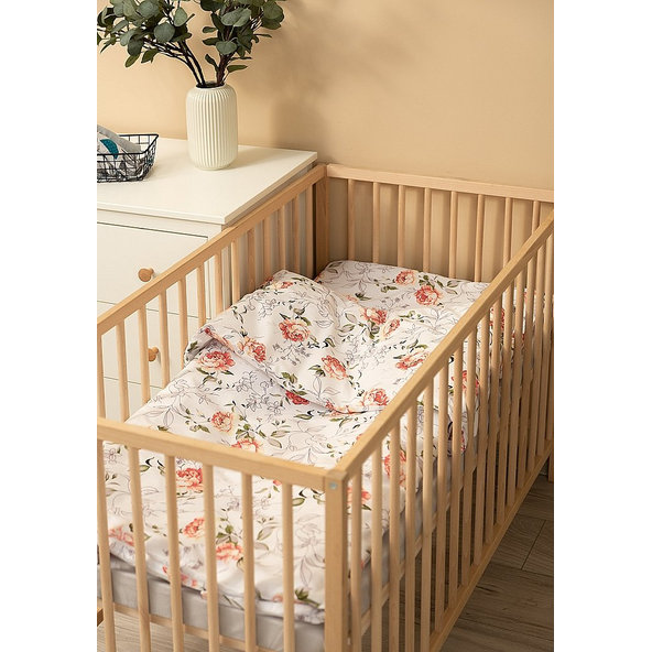 SENSILLO Bielizeň posteľná 3-dielna pivonka Beige bavlna 120x60 cm