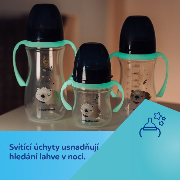 CANPOL BABIES Fľaša antikoliková EasyStart Sleepy koala 300ml modrá