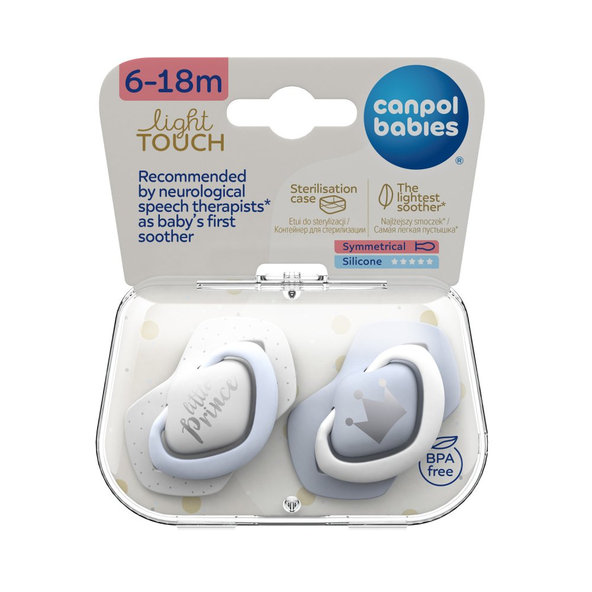 CANPOL BABIES Set symetrických silikónových cumlíkov 6-18m Royal baby modrý