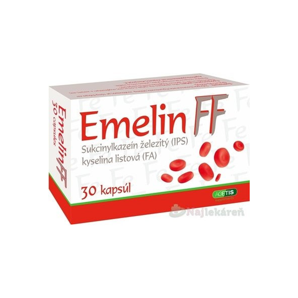 Emelin FF výživový doplnok s obsahom železa a kyseliny listovej 30ks