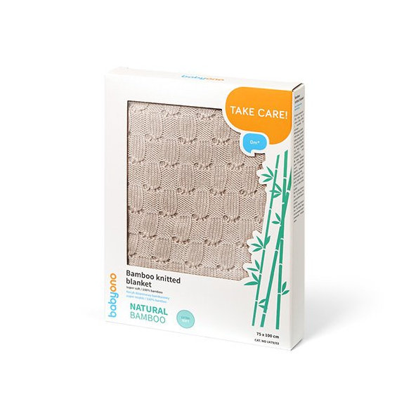 BABYONO Deka pletená bambusová béžová 75x100 cm