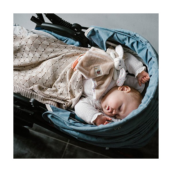 BABYONO Deka pletená bambusová béžová 75x100 cm