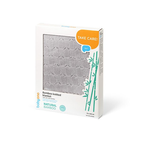 BABYONO Deka pletená bambusová sivá 75x100 cm