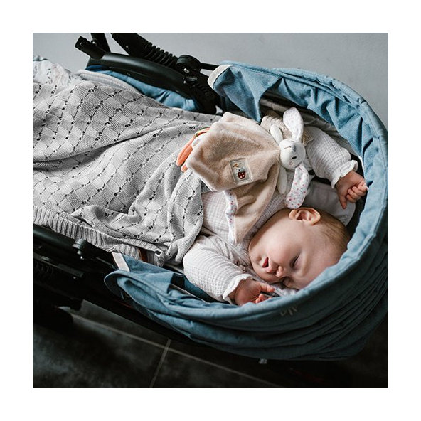 BABYONO Deka pletená bambusová sivá 75x100 cm