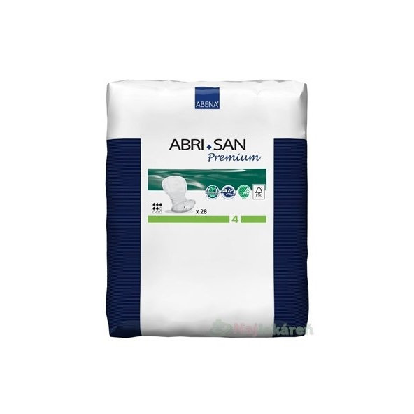 ABENA ABRI SAN Premium 4 vkladacie plienky, priedušné, 20x44cm, savosť 800ml  28ks