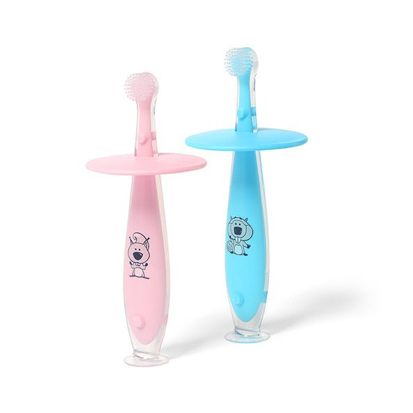 BABYONO Kefka zubná bezpečná ružová 6m+