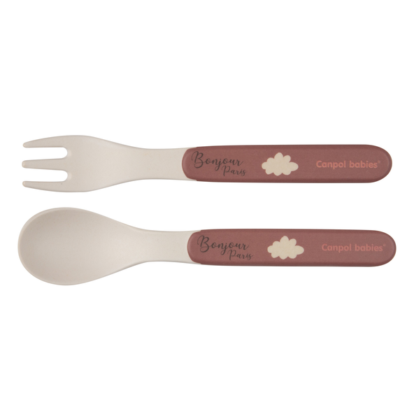 CANPOL BABIES Jedálenská sada Bonjour Paris 5ks červená