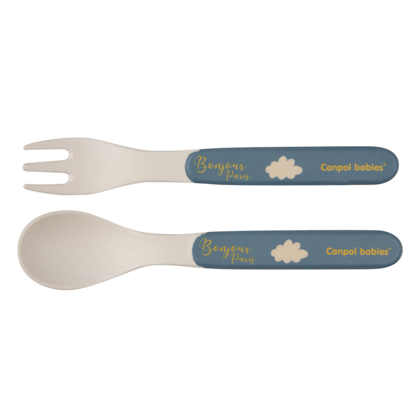 CANPOL BABIES Jedálenská sada Bonjour Paris 5ks modrá