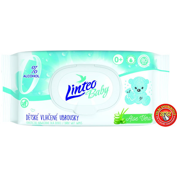 LINTEO BABY Vlhčené obrúsky s aloe vera 80 ks