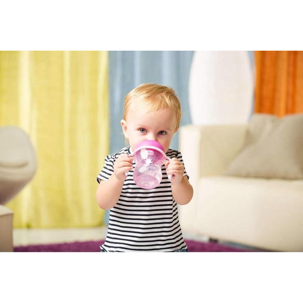 CHICCO Hrnček Trénujeme s držadlami 200 ml, tyrkysový 6m+