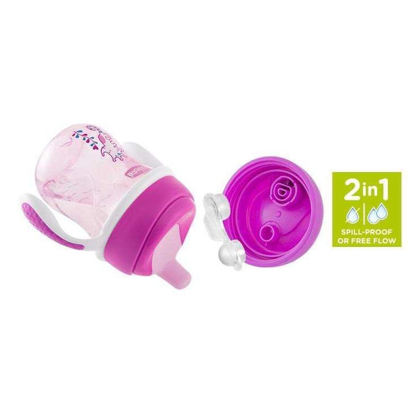 CHICCO Hrnček Trénujeme s držadlami 200 ml, tyrkysový 6m+