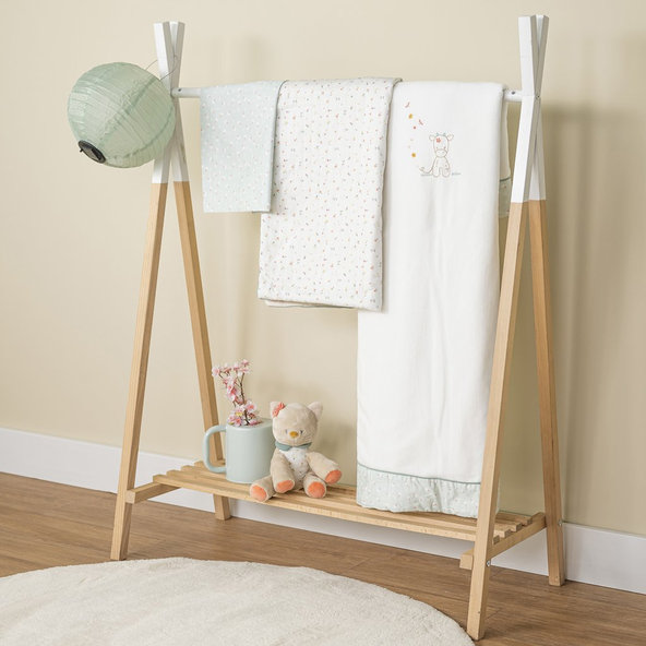 NATTOU Deka detská s kvetinkami 135x100 cm Mila, Zoe & Lana