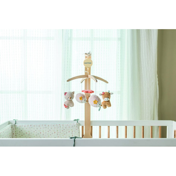 NATTOU Kolotoč hudobný nad postieľku drevo Mila, Zoe & Lana