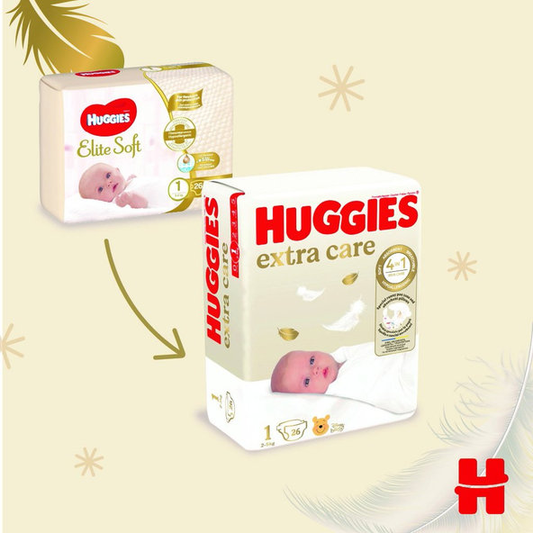 HUGGIES® Extra care Plienky jednorazové 1 (2-5 kg) 26 ks