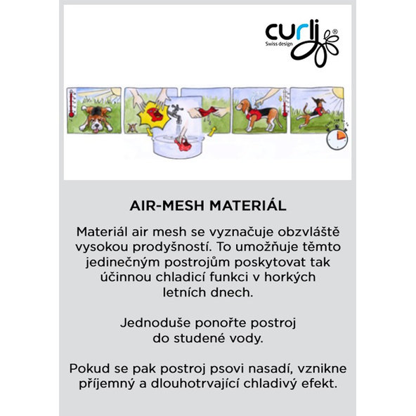 CURLI Postroj pre psov s magnetom Air-Mesh Black S 4-7 kg
