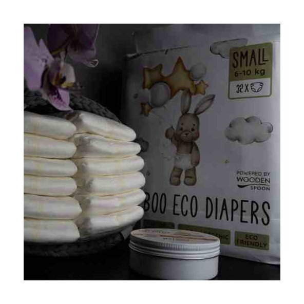 WoodenSpoon Woopies detské EKO plienky SMALL (6-10kg) 32ks