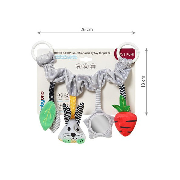 BABYONO Hračka závesná multifunkčná Carrot and Hop