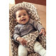 BABYBJÖRN Lehátko Bliss Beige Leopard print cotton, tmavá šedá konštrukcia