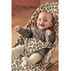 BABYBJÖRN Lehátko Bliss Beige Leopard print cotton, tmavá šedá konštrukcia